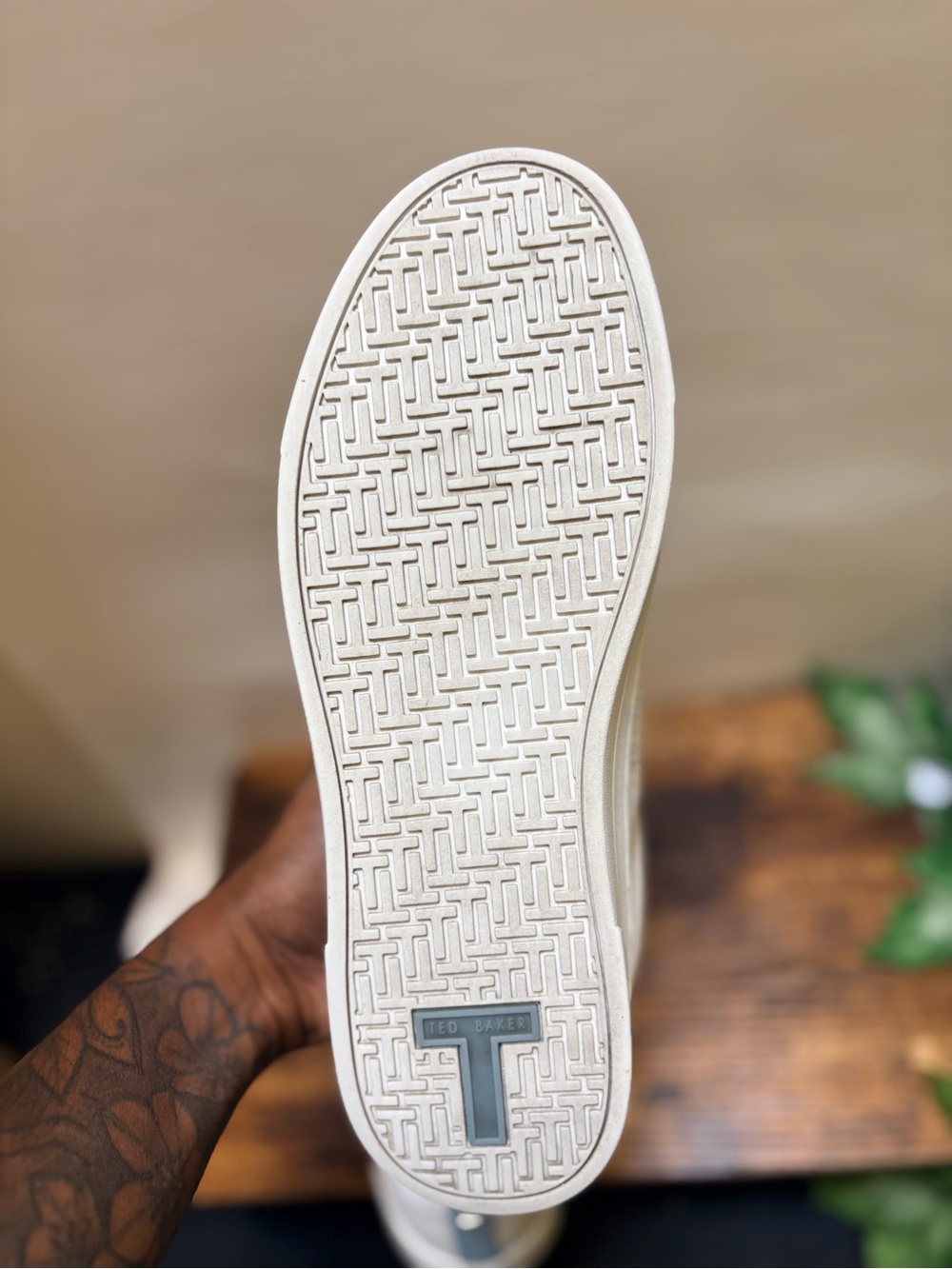 Ted Baker | "Bailey" Leather Tennis/Trainer Shoes - Women's 8, White/Blue - Picture 5 of 9